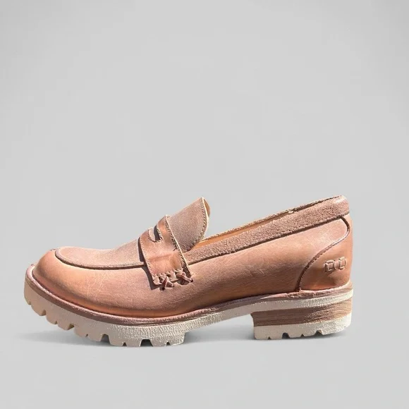 NWB BedStu Reinna III tan leather penny loafers - Picture 5 of 11